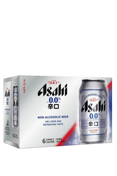 ASAHI SUPER DRY 0.0% 6 X 330ML CANS